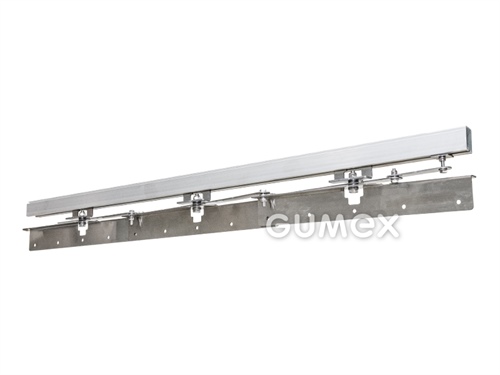 Schiebebefestigungssystem für PVC-Folien für Türen, L=1m, Schiene Al, Halterungen rostfreier Stahl, 
